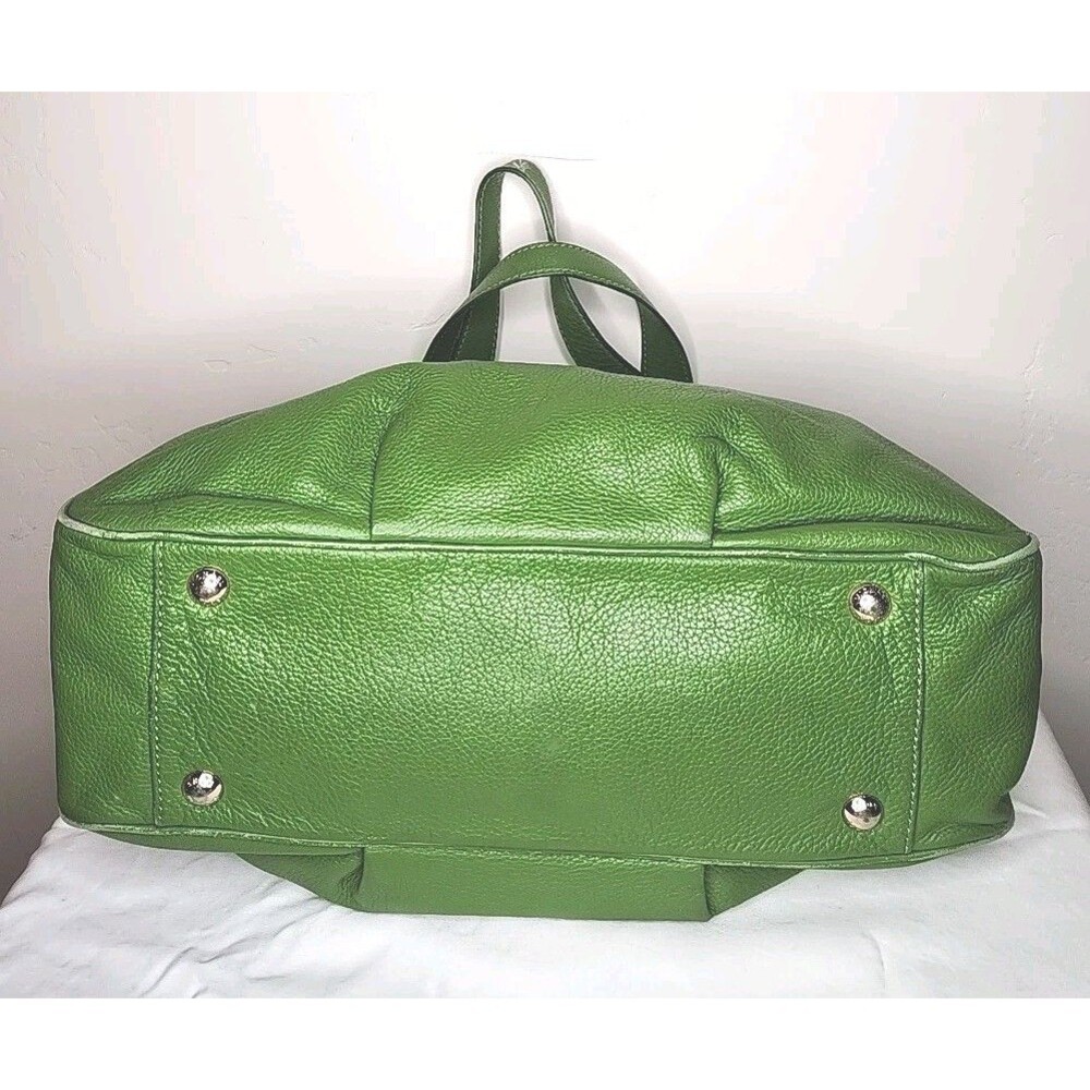 Michael Kors Fulton East West Genuine Pebbled Leather Handbag - Bright Green - Picture 3 of 8